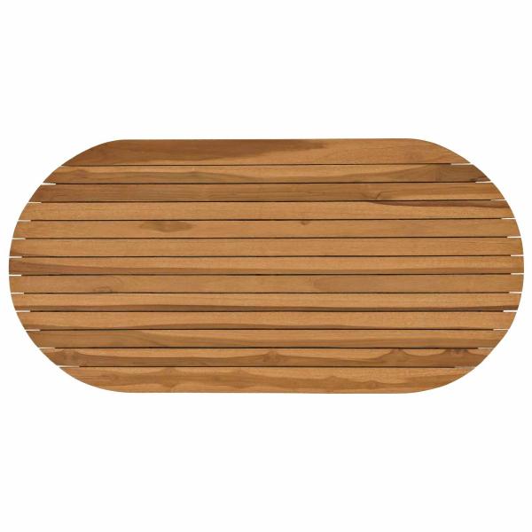 Tischplatte 100 x 50 x 3,5 cm Oval Massives Teakholz Natur
