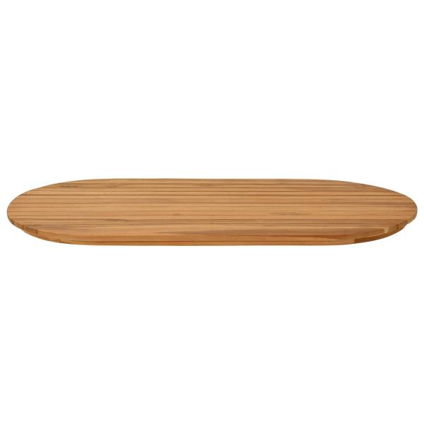 Tischplatte 100 x 50 x 3,5 cm Oval Massives Teakholz Natur