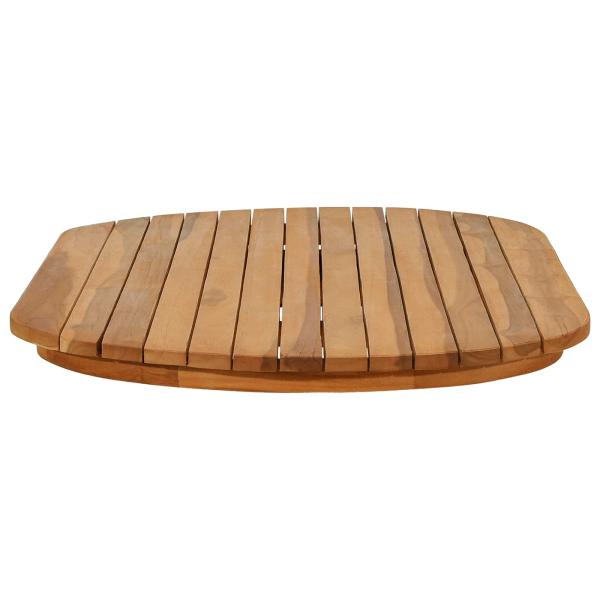 Tischplatte 100 x 50 x 3,5 cm Oval Massives Teakholz Natur