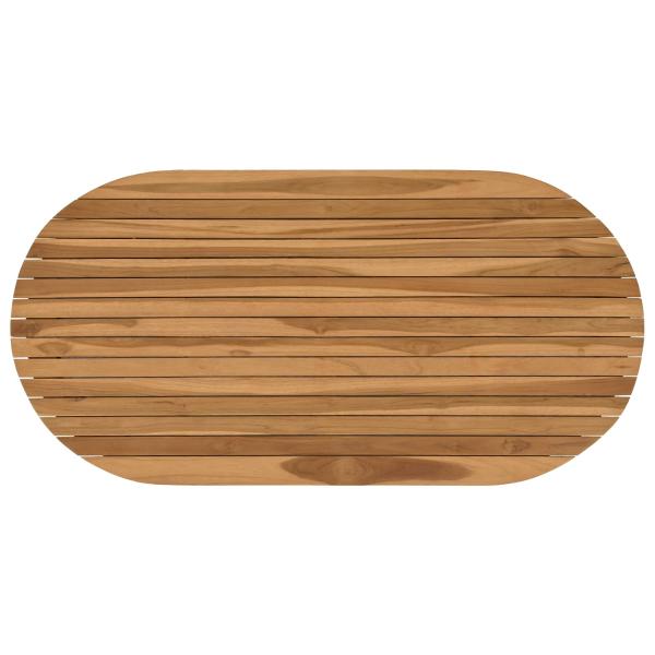 Tischplatte 110 x 55 x 3,5 cm Oval Massives Teakholz Natur