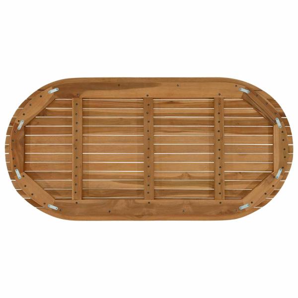 Tischplatte 110 x 55 x 3,5 cm Oval Massives Teakholz Natur