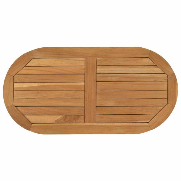 Tischplatte 80 x 40 x 2,5 cm Oval Massives Teakholz Natur