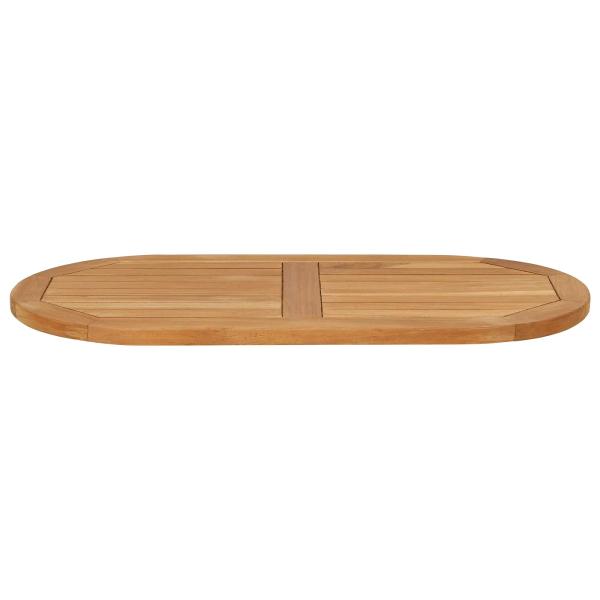 Tischplatte 80 x 40 x 2,5 cm Oval Massives Teakholz Natur