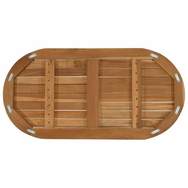 Tischplatte 80 x 40 x 2,5 cm Oval Massives Teakholz Natur