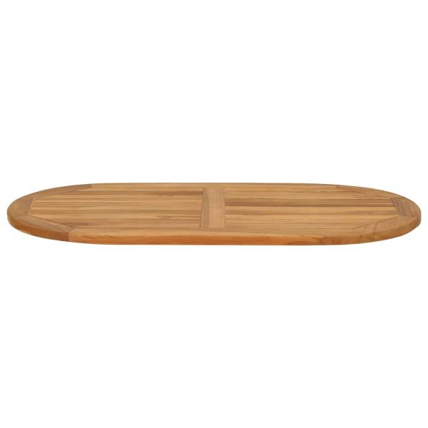 Tischplatte Oval Massives Teakholz Natur
