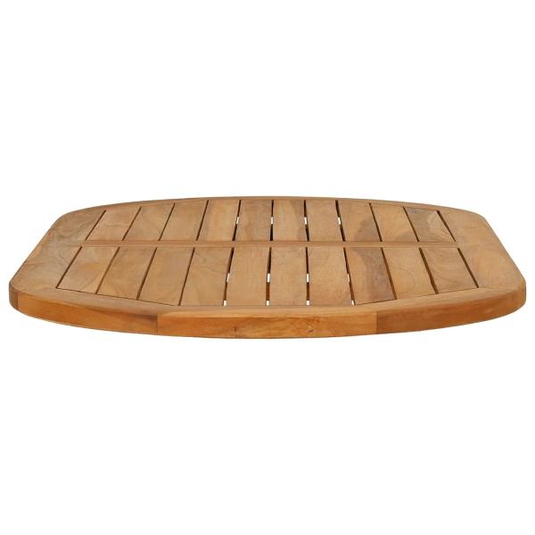 Tischplatte Oval Massives Teakholz Natur