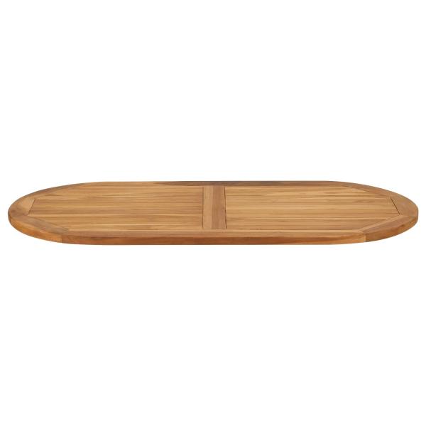 Tischplatte Oval Massives Teakholz Natur