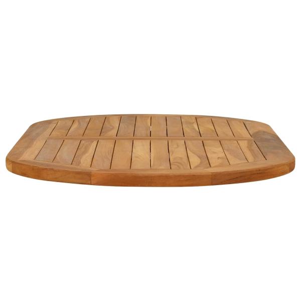 Tischplatte Oval Massives Teakholz Natur
