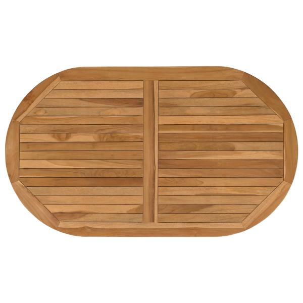 Tischplatte Oval Massives Teakholz Natur