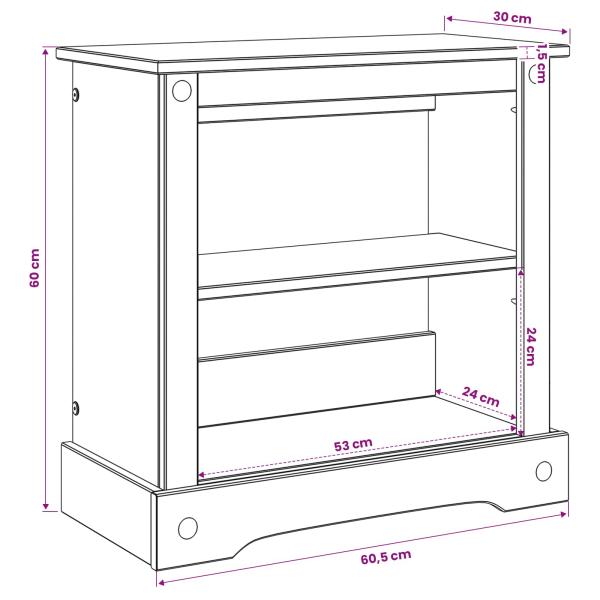 Aquariumständer CORONA Weiß und Braun 60,5 x 30 x 60 cm 150 kg