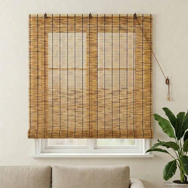 ARDEBO.de - Rollo Braun 140 x 160 cm Schilf