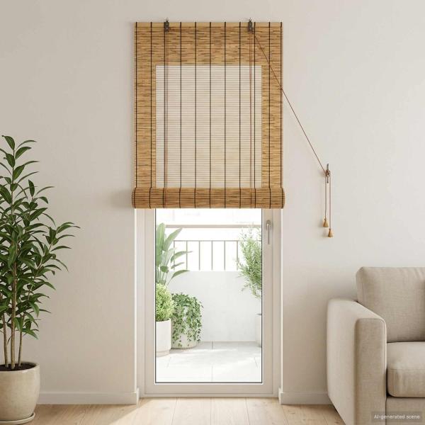 ARDEBO.de - Rollo Braun 80 x 220 cm Schilf