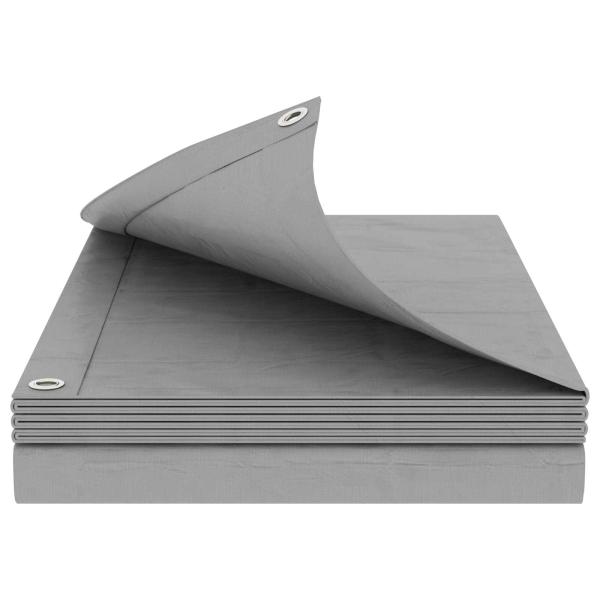 Plane mit Ösen Hellgrau 6 x 12 m 90 gsm PE