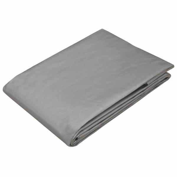 Plane mit Ösen Hellgrau 4 x 4 m 180 gsm PE