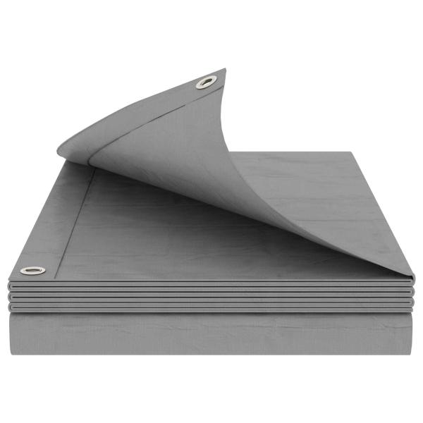 Plane mit Ösen Hellgrau 3 x 3 m 260 gsm PE