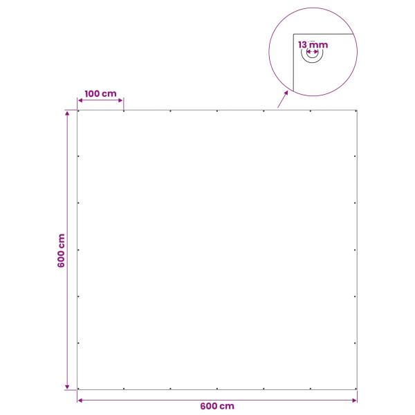 Plane mit Ösen Weiß 6 x 6 m 180 g / m² PE
