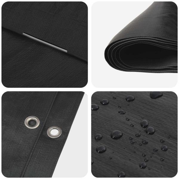 Plane mit Ösen Anthrazitgrau 3 x 5 m 180 gsm PE