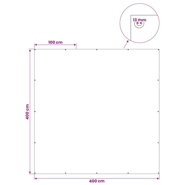 Plane mit Ösen Anthrazitgrau 4 x 4 m 260 gsm PE