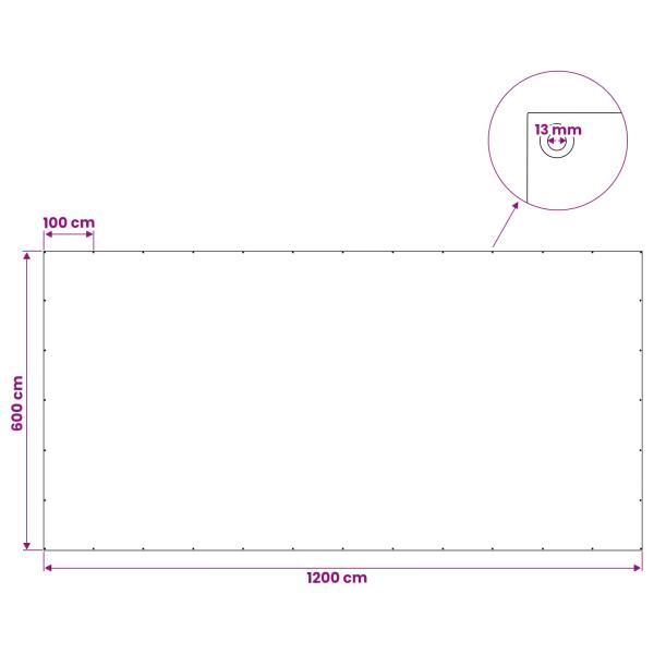Plane mit Ösen Blau 6 x 12 m 180 g / m² PE