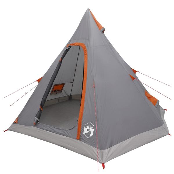 3 Personen Grau und Orange 185T Polyester mit PU-Beschichtung