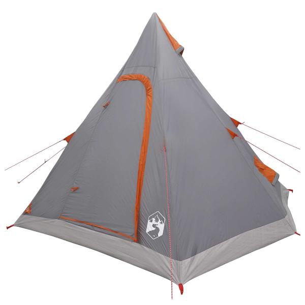 3 Personen Grau und Orange 185T Polyester mit PU-Beschichtung