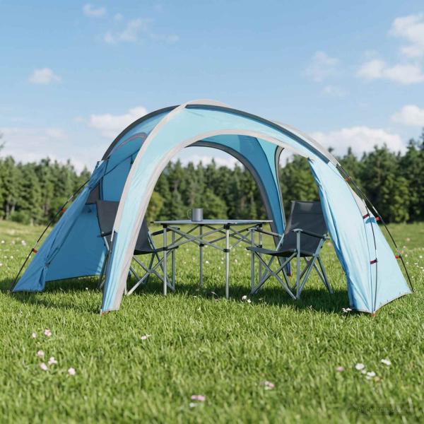 ARDEBO.de - Trekkingzelt mit Regenplane wasserabweisend 3 Personen Blau