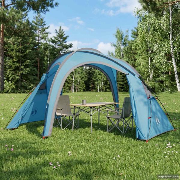 Trekkingzelt mit Regenplane wasserabweisend 3 Personen Blau
