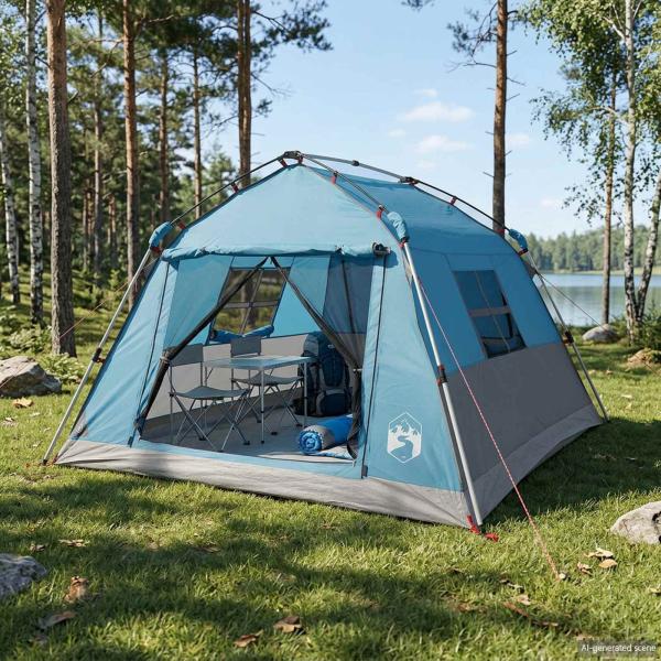 ARDEBO.de - Schnellzelt wasserdicht 3 Personen Blau