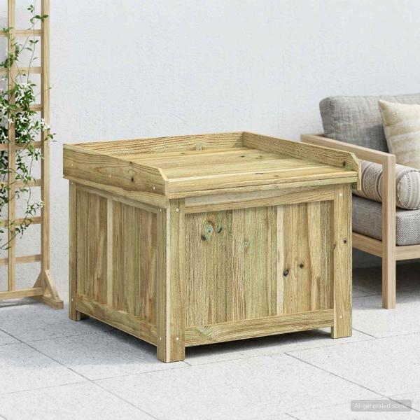 ARDEBO.de - Garten-Kissenbox aus Imprägniertes Kiefernholz 58,5 x 60 x 47 cm