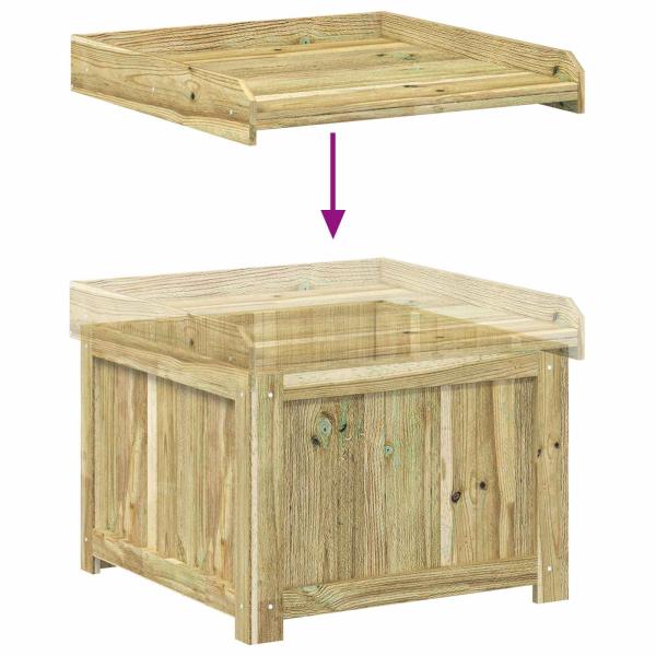 Garten-Kissenbox aus Imprägniertes Kiefernholz 58,5 x 60 x 47 cm