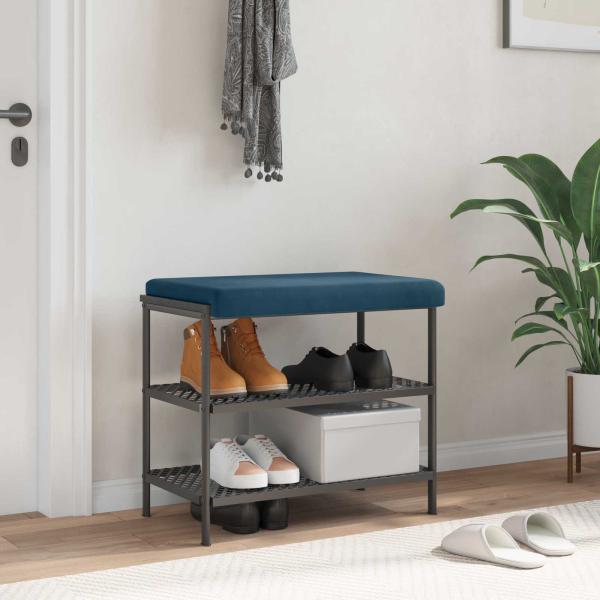 ARDEBO.de - Bankkissen Samt Blau Tiefe 35 cm