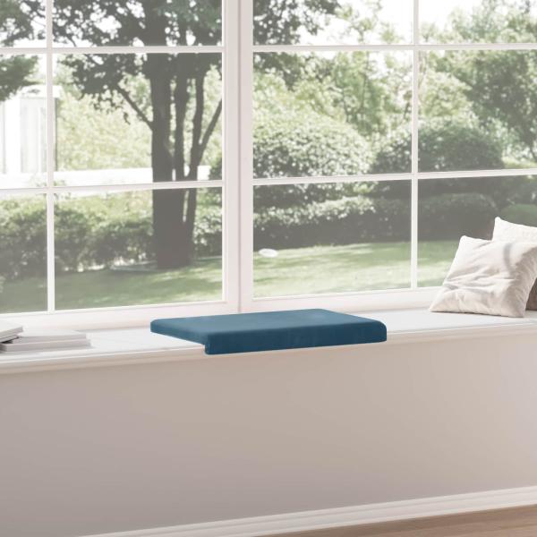 Bankkissen Samt Blau Tiefe 35 cm