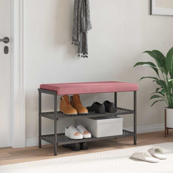 ARDEBO.de - Bankkissen Samt (V) Rosa Tiefe 35 cm