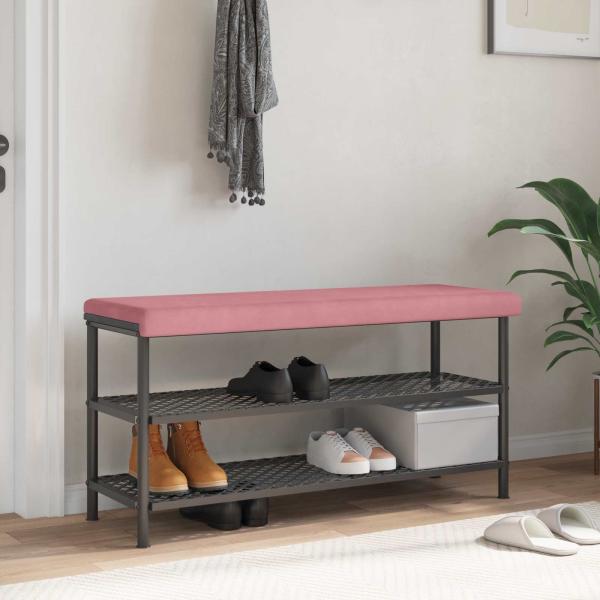 ARDEBO.de - Bankkissen Samt Rosa Tiefe 35 cm
