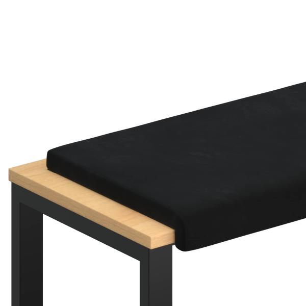 Bankkissen Samt Schwarz Tiefe 35 cm