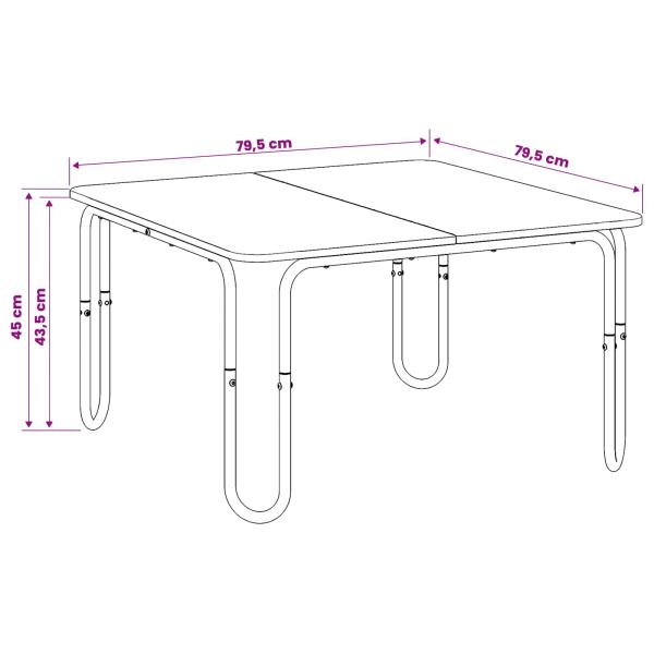 Couchtisch Schwarz 79,5 x 79,5 x 45 cm Holzwerkstoff