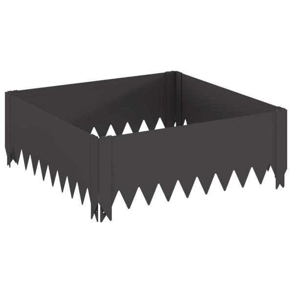 Raseneinfassung 4 stk. 60 x 60 x 20 cm Stahl Schwarz