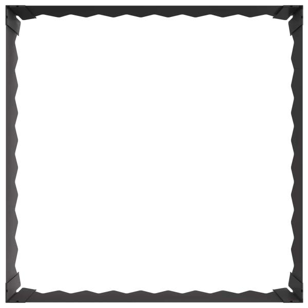 Raseneinfassung 4 stk. 60 x 60 x 20 cm Stahl Schwarz