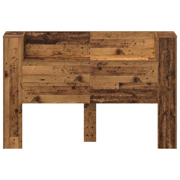 Stauraum-Kopfteil mit LED Altholz-Optik 160 cm Holzwerkstoff