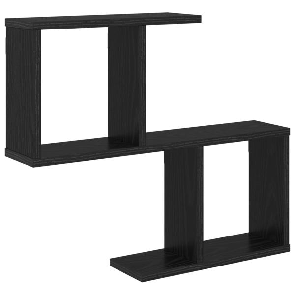 Wandregal Schwarz Eichen-Optik 60 x 12 x 50,5 cm Holzwerkstoff