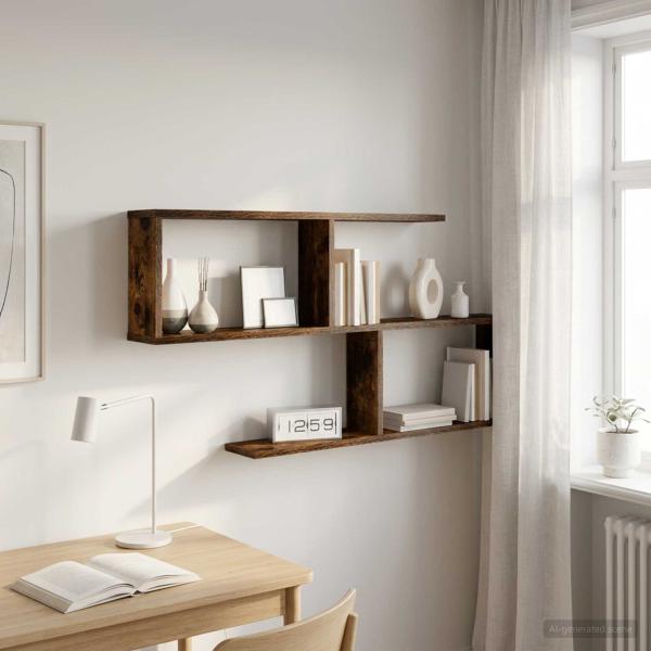 ARDEBO.de - Wandregal Raucheiche 100 x 12 x 50,5 cm Holzwerkstoff