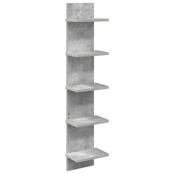 Wandregal Betongrau 22 x 15 x 100 cm Holzwerkstoff