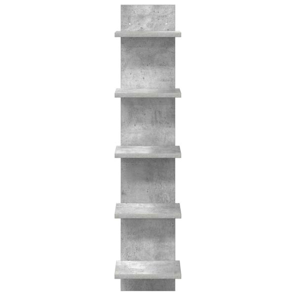 Wandregal Betongrau 22 x 15 x 100 cm Holzwerkstoff