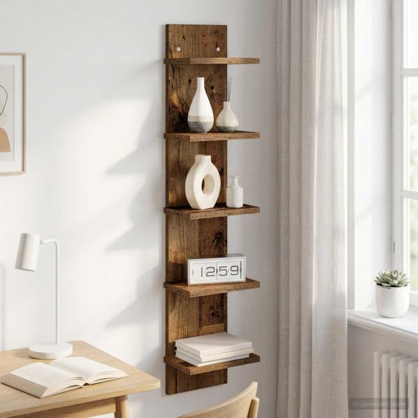 ARDEBO.de - Wandregal Altholz 22 x 15 x 100 cm Holzwerkstoff