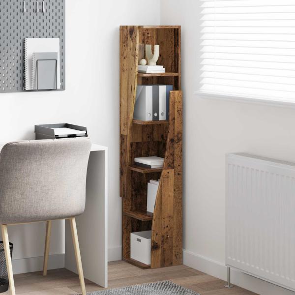 Eckschrank 27,5x27x140cm Holzwerkstoff Altholz