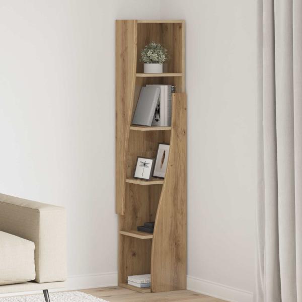 ARDEBO.de - Eckschrank 27,5x27x140cm Holzwerkstoff Artisan-Eiche
