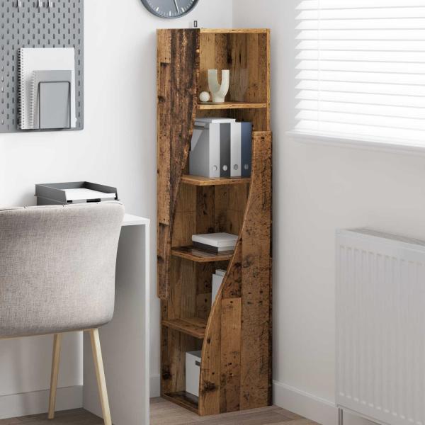 Eckschrank 32x32x140cm Holzwerkstoff Altholz