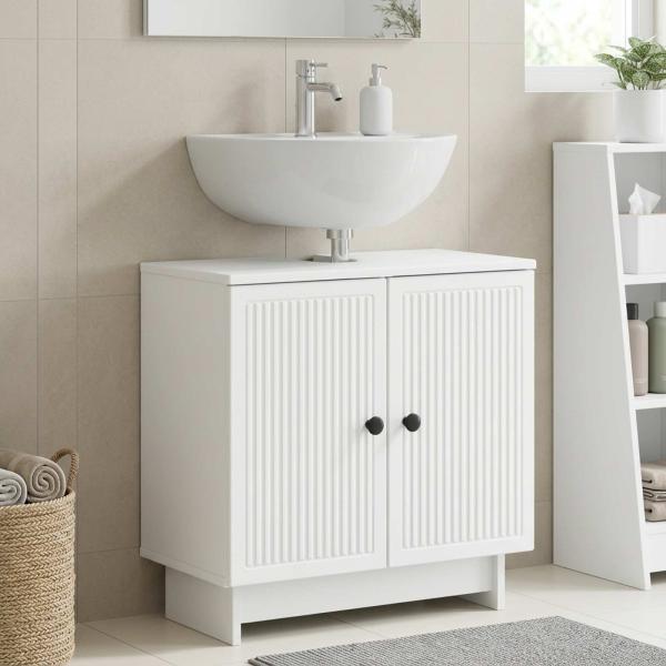 ARDEBO.de - Waschbeckenschrank UTRECHT Weiß 59,5 x 31,5 x 59 cm