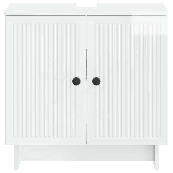 Waschbeckenschrank EDE Hochglanz Weiß 59,5 x 31,5 x 59 cm