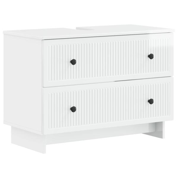 ARDEBO.de - Waschbeckenschrank EDE Hochglanz Weiß 82 x 41 x 59 cm